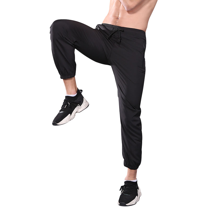 FDMM023-Men Joggers Lightweight Pants Zipper Pockets Gym Workout Sweatpants